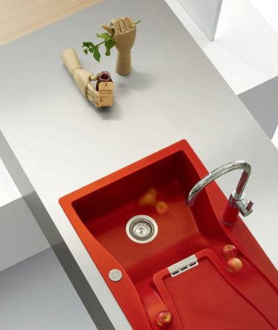Rote Granitspüle aus CRISTADUR®